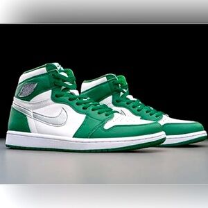 JORDAN 1 George Green Metallic Silver White